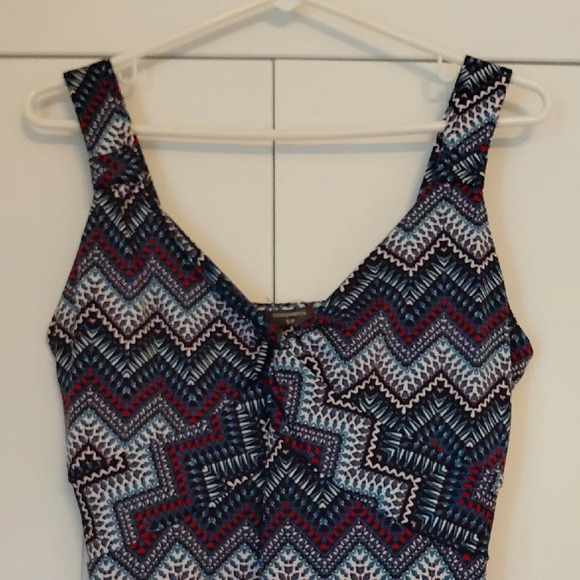 Blue High Low Sleeveless V-Neck Sundress - Picture 4 of 6